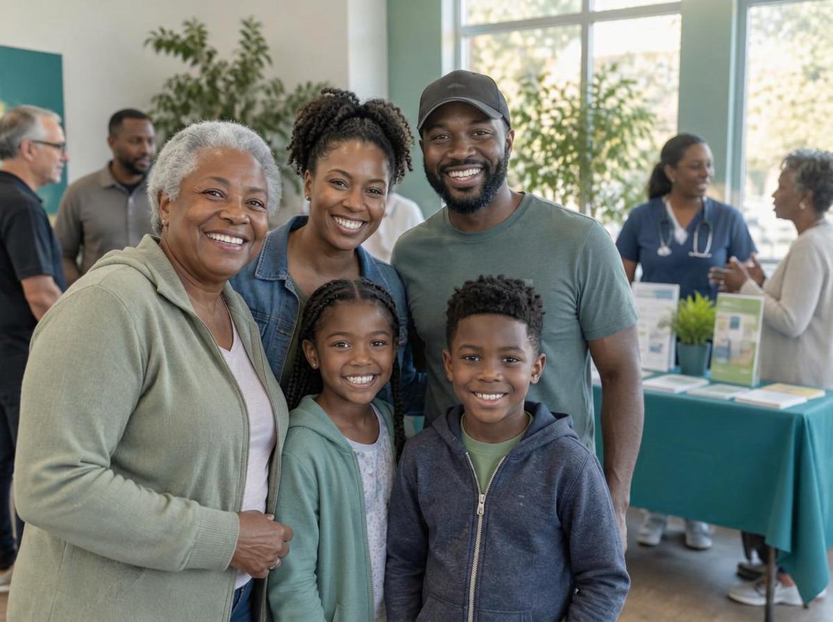 Neighbors gathered together at a community health event in Mobile, Alabama